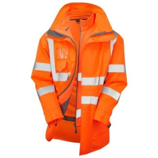 Leo Workwear 3-in-1 Clovelly Anorak with Buckland Softshell Orange
